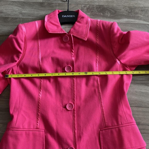 Banana Republic Hot Pink Trench Coat size Medium - Picture 5 of 14